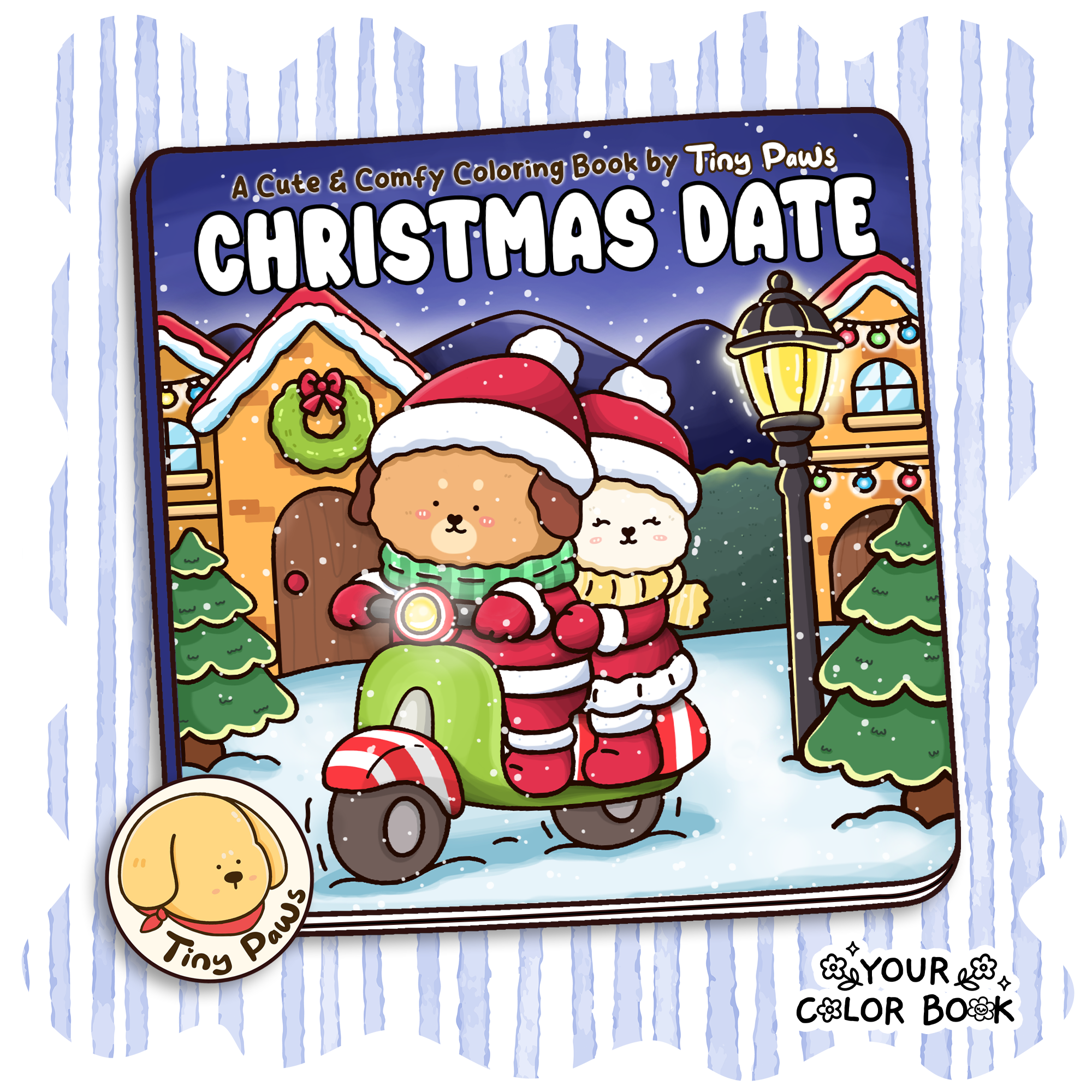 Christmas Date Coloring Book - Christmas Cozy Moments Couple Coloring Page Christmas Date Coloring Book - Christmas Cozy Moments Couple Coloring Page