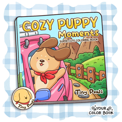 Cozy Puppy Moments Coloring Book - Funny Adorable Dogs Coloring Pages 1